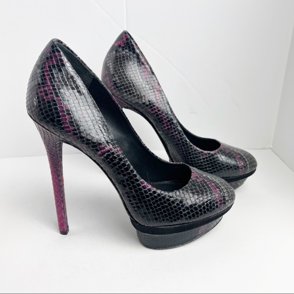 Brian Atwood black snake skin high heels - Picture 2 of 3